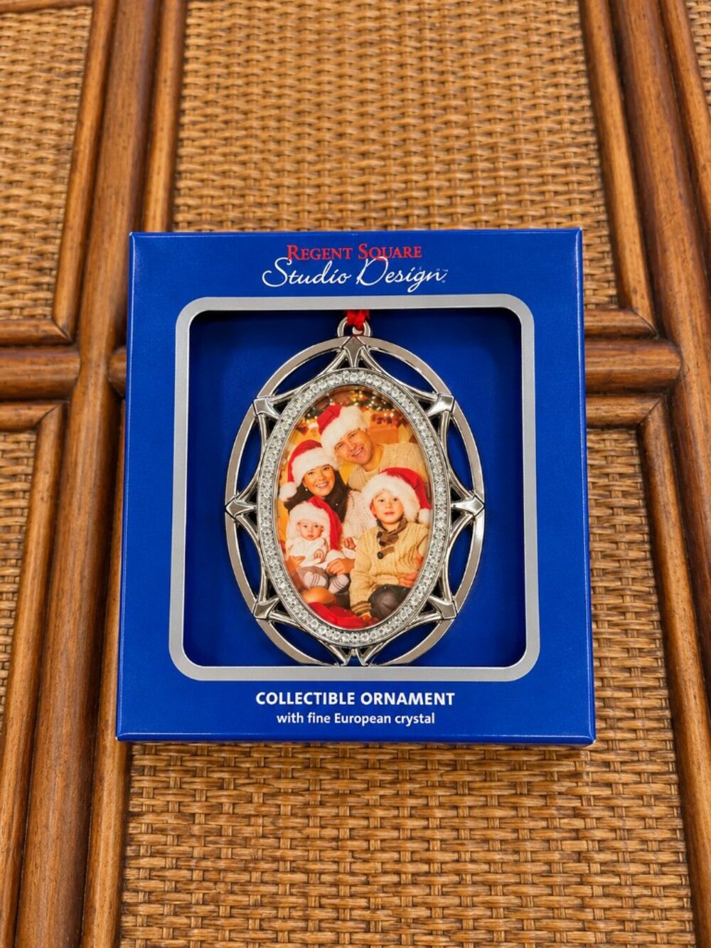 NEW REGENT SQUARE Studio Design Collectible Christmas Photo Ornaments Crystal